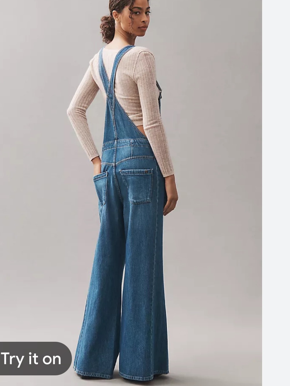 New Denim Flare Overalls Medium Wash Old Navy 2 Jumpsuit Dungarees Boho Retro XS